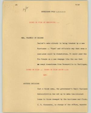 Primary view of object titled '[News Script: Hurricane followup]'.