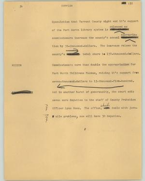 Primary view of object titled '[News Script: Commish]'.
