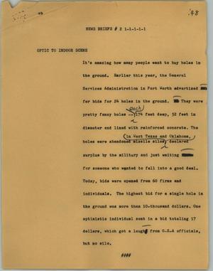 Primary view of object titled '[News Script: News briefs #2]'.