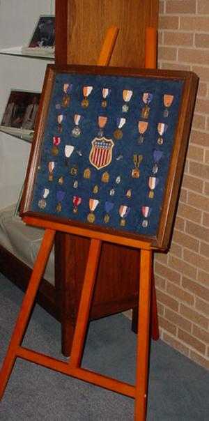 Primary view of object titled '[Victor Rodríguez medal display]'.
