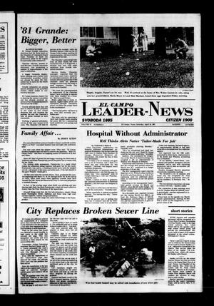 Primary view of object titled 'El Campo Leader-News (El Campo, Tex.), Vol. 97, No. 8, Ed. 1 Saturday, April 18, 1981'.