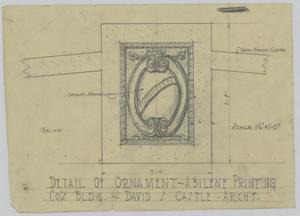 Primary view of object titled 'Abilene Printing Company Building Remodel, Abilene, Texas: Detail of Ornament'.