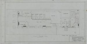 Primary view of object titled 'Plans For Remodeling The Farmers State Bank, Merkel, Texas: First Floor Plan'.