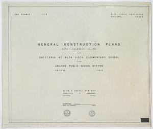 Primary view of object titled 'Alta Vista Cafeteria, Abilene, Texas: General Construction Plans Title Page'.