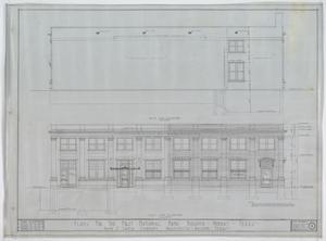 Primary view of object titled 'First National Bank, Munday, Texas: West & East Side Elevations'.
