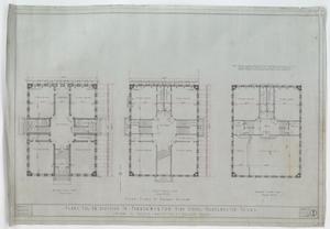 Plans For An Addition To Throckmorton High School, Throckmorton, Texas: First, Second, & Ground Floor Plans