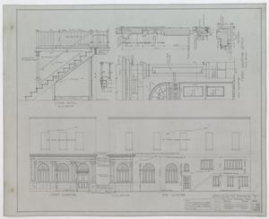 Primary view of object titled 'First State Bank Building, Big Springs, Texas: Stair, Front, & Side Elevation'.