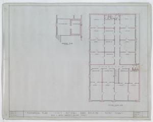 First National Bank, Pecos, Texas: Second Floor & Mezzanine Floor Plans