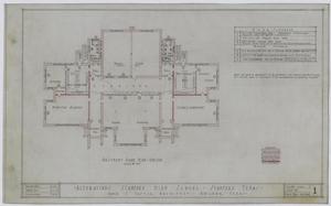 Primary view of object titled 'Stamford High School Alterations, Stamford, Texas: Basement Floor Plan'.