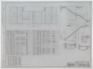 Primary view of object titled 'Business Building, Big Spring, Texas: Roof Framing Plan & Stair Renderings'.