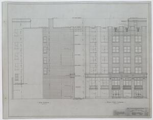 Primary view of object titled 'Five Story Store And Office Building, Coleman, Texas: Rear & Pecan Street Elevations'.