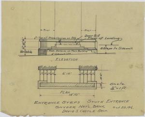 Primary view of object titled 'Snyder National Bank, Snyder, Texas: South Entrance Steps'.