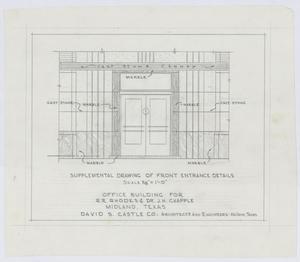 Primary view of object titled 'Rhodes & Chapple Office Building, Midland, Texas: Supplemental Drawing of Front Entrance Details'.