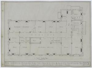 Primary view of object titled 'Prairie Oil and Gas Company Office Building, Eastland, Texas: First Floor Plan'.