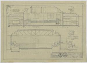 Gymnasium Shop & Band Room Building For Sonora, Texas: Longitudinal & Cross Sections