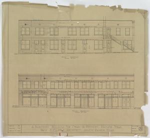 Primary view of object titled 'Business Building, Ranger, Texas: Front & Rear Elevation'.