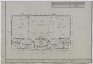 Plans For A 5 Room School Building With Auditorium, Tiffin, Texas: Floor Plan