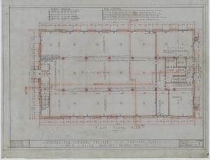 Primary view of object titled 'Simmons College Cafeteria, Abilene, Texas: First Floor Plan'.