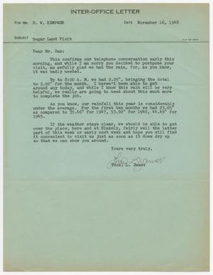 [Letter from T. L. James to D. W. Kempner, November 16, 1948]