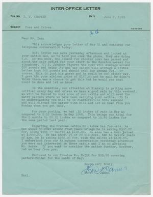 [Letter from T. L. James to D. W. Kempner, June 2, 1949]