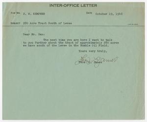 [Letter from T. L. James to D. W. Kempner, October 19, 1948]