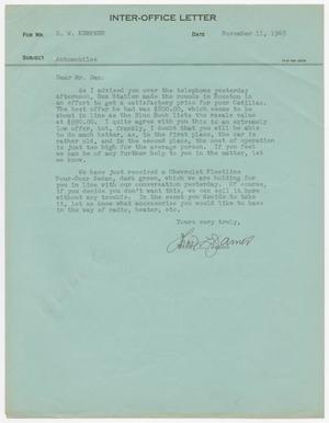 [Letter from T. L. James to D. W. Kempner, November 11, 1948]