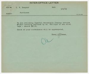 [Letter from T. L. James to D. W. Kempner, March 9, 1948]