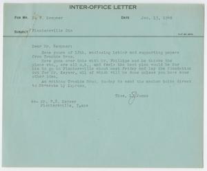 [Letter from T. L. James to D. W. Kempner, January 12, 1948]