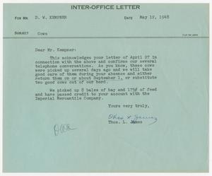 [Letter from T. L. James to D. W. Kempner, May 12, 1948]
