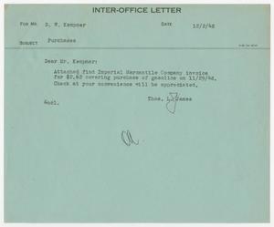 [Inter-Office Letter from T. L. James to D. W. Kempner, December 2, 1948]
