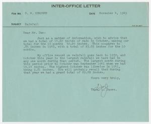 [Letter from T. L. James to D. W. Kempner, November 4, 1949]