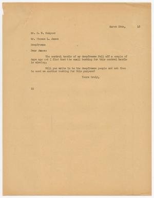 [Letter from D. W. Kempner to Thomas L. James, March 26, 1948]