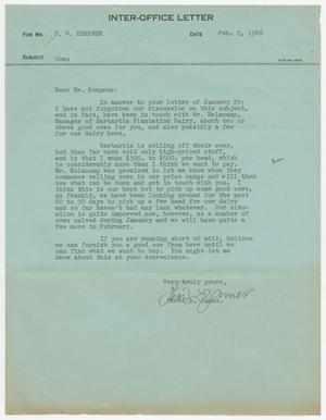 [Letter from T. L. James to D. W. Kempner, February 2, 1948]