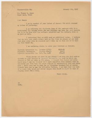 [Letter from D. W. Kempner to Thomas L. James, January 9, 1948]