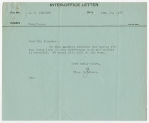 [Letter from T. L. James to D. W. Kempner, January 30, 1948]