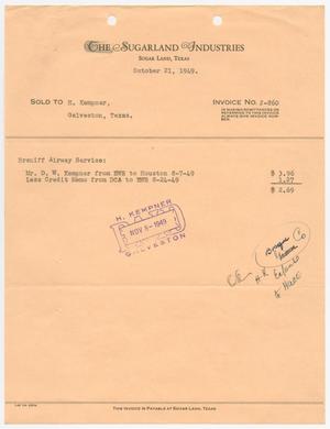 Primary view of object titled '[Invoice for Braniff Airways Ticket]'.