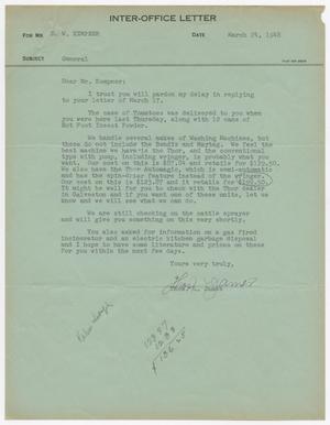 [Letter from T. L. James to D. W. Kempner, March 24, 1948]