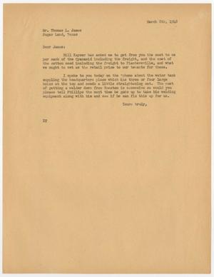 [Letter from D. W. Kempner to Thomas L. James, March 8, 1948]
