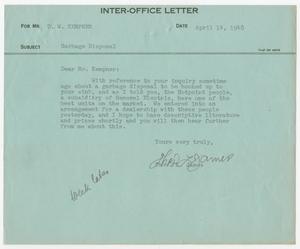 [Letter from T. L. James to D. W. Kempner, April 14, 1948]