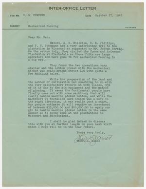 [Letter from T. L. James to D. W. Kempner, October 27, 1948]