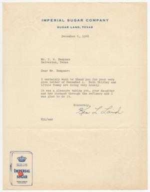 [Letter from Ken L. Laird to D. W. Kempner, December 6, 1948]