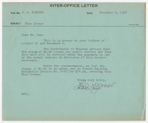 [Letter from T. L. James to D. W. Kempner, November 5, 1948]