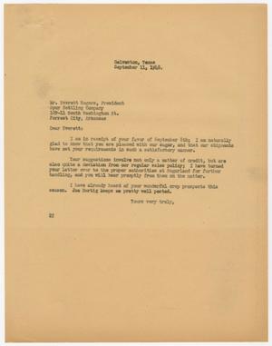 [Letter from D. W. Kempner to Everett Rogers, September 11, 1948]