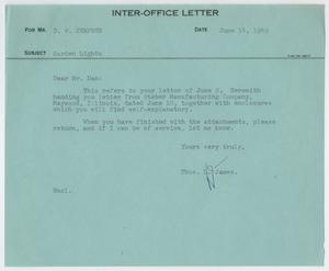 [Letter from T. L. James to D. W. Kempner, June 14, 1949]