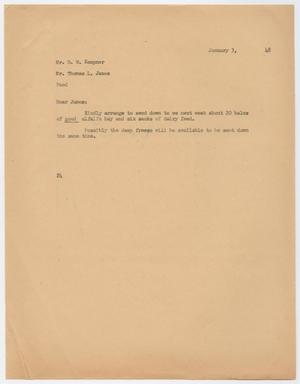 [Letter from D. W. Kempner to Thomas L. James, January 3, 1948]