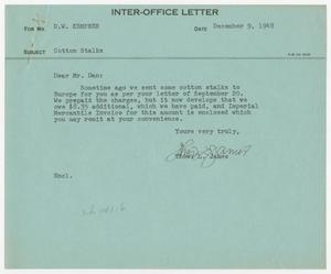 [Letter from T. L. James to D. W. Kempner, December 9, 1948]