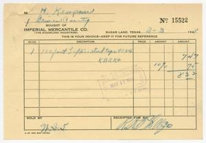 [Invoice for R. K. Phillips from H. Kempner of Imperial Mercantile Co.]
