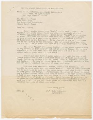 [Letter from E. S. McFadden of the U.S. Department of Agriculture to Thos. L. James]
