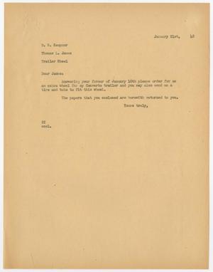 [Letter from D. W. Kempner to Thomas L. James, January 21, 1948]