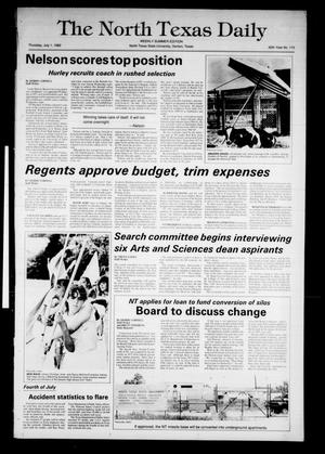 Primary view of object titled 'The North Texas Daily (Denton, Tex.), Vol. 65, No. 115, Ed. 1 Thursday, July 1, 1982'.